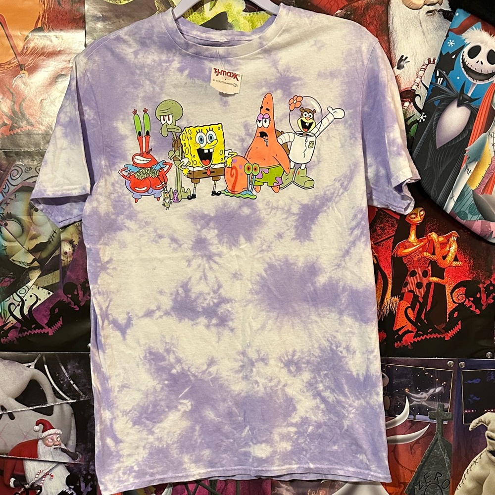 Nickelodeon Lavender Tie-Dye SpongeBob & Friends Graphic Tee